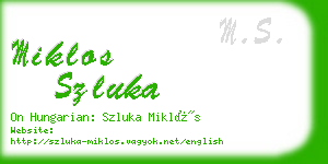 miklos szluka business card